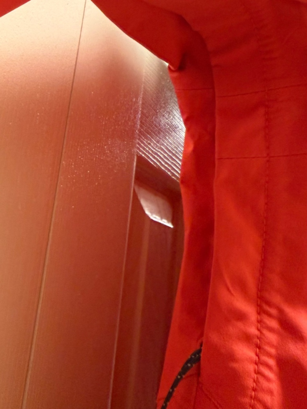 Columbia Staydry Waterproof Rain Jacket XL Altered Sleeves Red Pit Zips - Picture 9 of 12